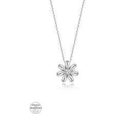 Twem Silver Swarovski Taşlı Papatya Kadın Gümüş Kolye