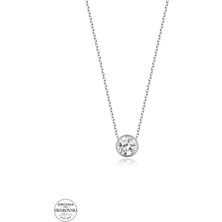 Twem Silver Swarovski Taşlı Tektaş Kadın Gümüş Kolye