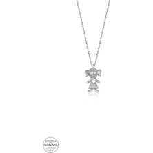 Twem Silver Swarovski Taşlı Kız Çocuk Kadın Gümüş Kolye