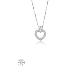 Twem Silver Swarovski Taşlı Kalp Kadın Gümüş Kolye