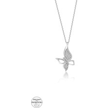 Twem Silver Swarovski Taşlı Kelebek Kadın Gümüş Kolye