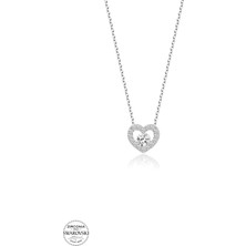 Twem Silver Swarovski Taşlı Kalp Kadın Gümüş Kolye