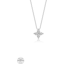 Twem Silver Swarovski Taşlı Çiçek Kadın Gümüş Kolye