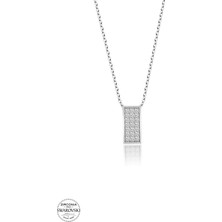 Twem Silver Swarovski Taşlı Sırataş Kadın Gümüş Kolye