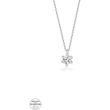 Twem Silver Swarovski Taşlı Tektaş Kadın Gümüş Kolye