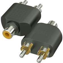 Rca Dişi - 2 Rca Erkek Y Splitter Ses Adaptörü Dönüştürücü