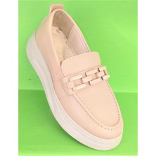 Bags Shoes White Angel 001122-016 Kadın Yüksek Taban Tokalı Loafer Ayakkabı