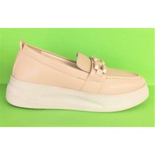 Bags Shoes White Angel 001122-016 Kadın Yüksek Taban Tokalı Loafer Ayakkabı