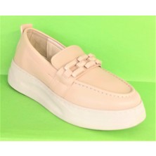 Bags Shoes White Angel 001122-016 Kadın Yüksek Taban Tokalı Loafer Ayakkabı