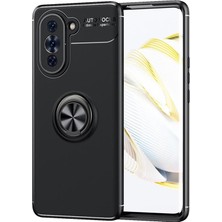 Microcase Huawei Nova 10 Pro Focus Serisi Yüzük Standlı Silikon Kılıf - Siyah AL3363