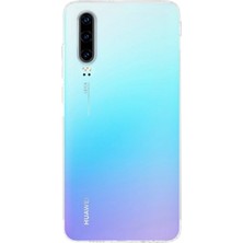 Kzy Huawei P30 ile Uyumlu Kapak Kamera Korumalı Tıpalı Silikon Şeffaf Kılıf