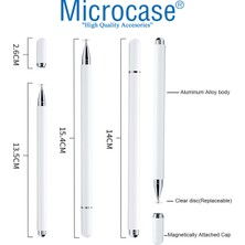 Microcase Universal Telefon Tablet iPad Disk Uçlu Stylus Pen Dokunmatik Kalem - AL3461 Beyaz