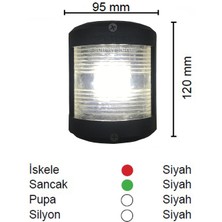 Goldsea SL25 Tekne Pupa Feneri 135° Seyir Feneri 12-24V LED Sealux 95X120MM