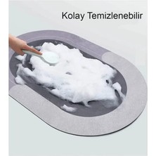 Luti Concept Süper Su Emici Kaymaz Tabanlı Oval Banyo Paspası