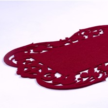 Bordo keçe amerikan servis, flower - 27x44 cm  1 adet