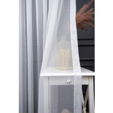 Evdepo Home Taç Bambu Ekru 1/2 Seyrek Pile Tül Perde Tek Kanat - Ekru 100 x 250 cm