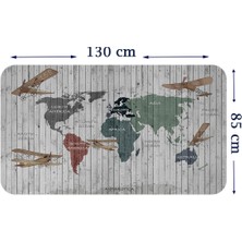 Lila Fil Eğitici Dünya Haritası Dünya Atlası Çocuk ve Bebek Odası Duvar Sticker  3804XL
