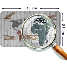 Lila Fil Eğitici Dünya Haritası Dünya Atlası Çocuk ve Bebek Odası Duvar Sticker  3804XL