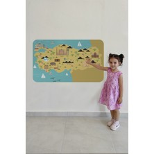 Lila Fil Eğitici ve Öğretici Dekoratif Cocuk Odası Türkiye Haritası Duvar Sticker 3877XL