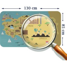 Lila Fil Eğitici ve Öğretici Dekoratif Cocuk Odası Türkiye Haritası Duvar Sticker 3877XL
