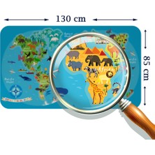 Lila Fil Eğitici Dünya Haritası Dünya Atlası Çocuk ve Bebek Odası Duvar Sticker  3805XL