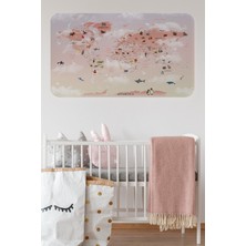 Lila Fil Eğitici Dünya Haritası Dünya Atlası Çocuk ve Bebek Odası Duvar Sticker  3799XL