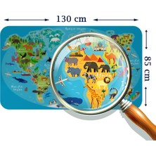 Lila Fil Eğitici Dünya Haritası Dünya Atlası Çocuk ve Bebek Odası Duvar Sticker  3808XL
