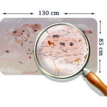 Lila Fil Eğitici Dünya Haritası Dünya Atlası Çocuk ve Bebek Odası Duvar Sticker  3799XL