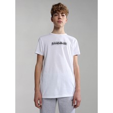 Napapijri Beyaz Erkek Çocuk T-Shirt NP0A4G4PMBT1 K S-Box Ss 1