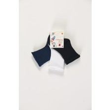 Forwena Baby Socks 3'lü Paket Bebek Renkli Pamuklu Lastiksiz Dikişsiz Soket Çorap