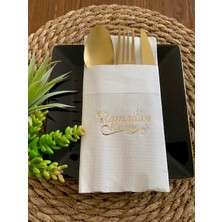 Kidspartim Gold Beyaz Cepli Ramadan Karem Peçete 12 Adet 40X40 Yeni Model
