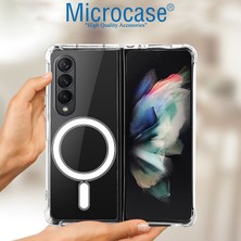 Microcase Samsung Galaxy Z Fold4 Magsafe Manyetik Köşe Korumalı Yarı Esnek Plastik Kılıf - AL3171