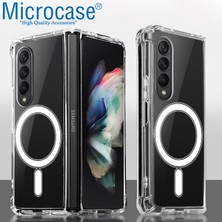 Microcase Samsung Galaxy Z Fold4 Magsafe Manyetik Köşe Korumalı Yarı Esnek Plastik Kılıf - AL3171