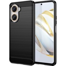 Microcase Huawei Nova 10 Se Brushed Carbon Fiber Silikon Kılıf - Siyah AL3332