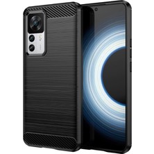 Microcase Xiaomi 12T / 12T Pro Brushed Carbon Fiber Silikon Kılıf - Siyah AL3332