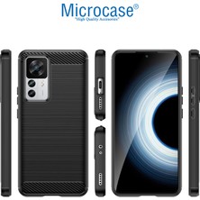 Microcase Xiaomi 12T / 12T Pro Brushed Carbon Fiber Silikon Kılıf - Siyah AL3332