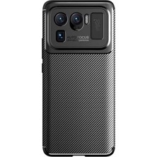 Microcase Xiaomi Mi 11 Ultra Maxy Serisi Carbon Fiber Silikon Kılıf - Siyah AL3413