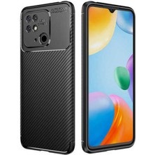 Microcase Xiaomi Poco C40 /xiaomi Redmi 10C Maxy Serisi Carbon Fiber Silikon Kılıf - Siyah AL3413