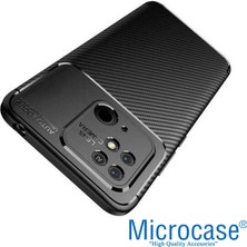 Microcase Xiaomi Poco C40 /xiaomi Redmi 10C Maxy Serisi Carbon Fiber Silikon Kılıf - Siyah AL3413