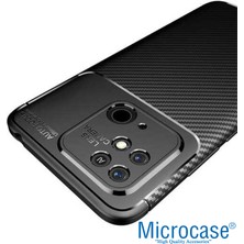 Microcase Xiaomi Poco C40 /xiaomi Redmi 10C Maxy Serisi Carbon Fiber Silikon Kılıf - Siyah AL3413