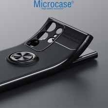 Microcase Samsung Galaxy S23 Ultra Focus Serisi Yüzük Standlı Silikon Kılıf - Siyah AL3363