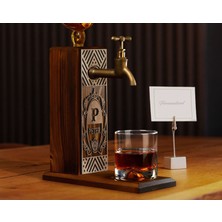 Bk Gift Kişiye Özel Kabartma Isimli Musluklu Ahşap Içki Standı, Viski Çeşmesi, Doğum Günü Hediyesi, Ev Hediyesi, Içecek Dispenseri-53