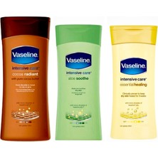 Vaseline Cocoa 400ML+ Aloe Vera 200ML + Temel Onarım Derinlemesine Bakım 200ML 3lü Set