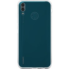 Kzy Huawei Y9 2019 ile Uyumlu Kapak Kamera Korumalı Tıpalı Silikon Şeffaf Kılıf