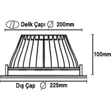 TekwaT Sıva Altı Cob Led 60 Watt 3000 Kelvin Siyah