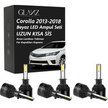 Glanz Corolla 2013-2018 Beyaz LED Xenon Şimşek Etkili Far Ampulü Uzun Kısa Sis Seti