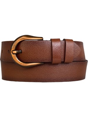 Goderi   Deri, Efsane Bakır Rengi Tokalı, Kahverengi Kadın Kot Kemeri 4 cm