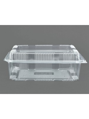 Kalbi Ticaret Plastik Saklama Kabı 1000 gr 100'LÜ Yüksek Kapaklı Plastik Kurabiye Kabı Şeffaf Sızdırmaz Kap