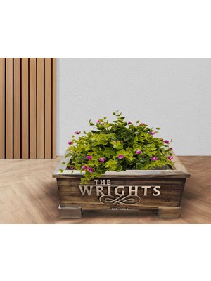 Bk Gift Kişiye Özel Ahşap Kabartmalı Aile Isimli Saksı, Özel Ahşap Saksı, Ev Dekorasyonu, Bahçe Dekoru, Ahşap Zanaat Saksı-2