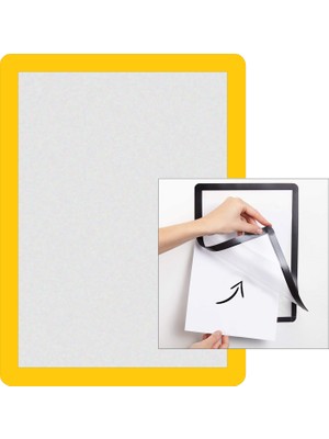 Direkt-Al Yapışkanlı Mıknatıslı Çerçeve Duyuru Panosu 2'Li A4